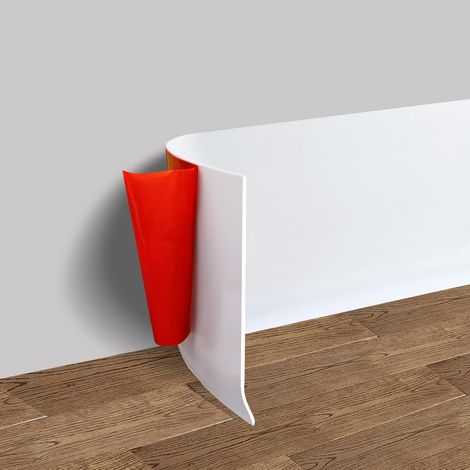 Wandsockel Aus Vinyl, Flexible Selbstklebende Kautschuk-zierleiste, 10 Cm X 6 M, Weiß
