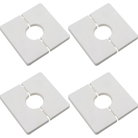 4-teiliger Wanddeckel Für Bad, Quadratische Abdeckung Aus Abs-kunststoff Mit 33 Mm Durchmesser, Wand-wasserrohrabdeckung, Weiß