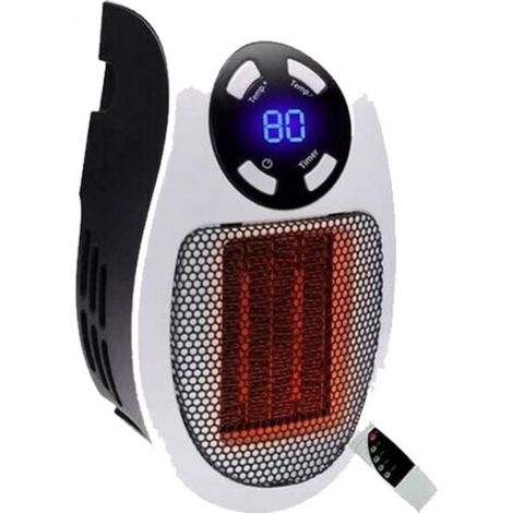 350-watt-keramik-minigebläseheizung – Tragbare Steckdosen-heizung Mit Thermostat Und Zeitschaltuhr Für Büro, Schlafzimmer Und Wohnzimmer (weiß Mit Fernbedienung)