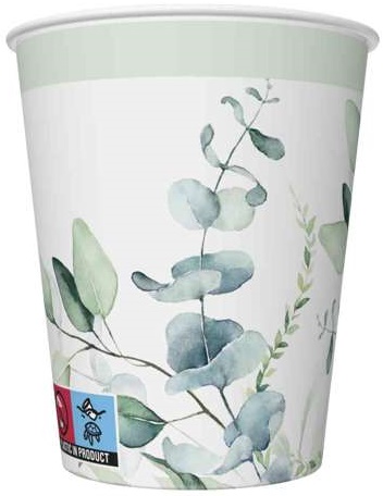 Eukalyptusblätter-pappbecher 250ml 8 Stück.