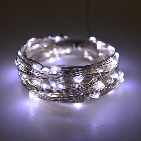 Solarlichterkette, 10m, 100 Led, 8 Modi, Geeignet Für Weihnachtsbaum, Garten, Balkon-dekoration, Kaltweiß