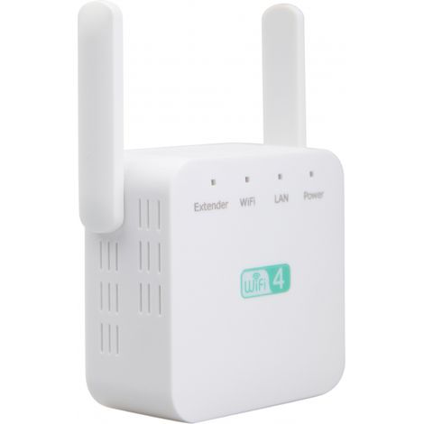 Wifi-repeater 300 Mbps, 2,4 Ghz, 1 Rj45-netzwerkanschluss, Drahtloser Internet-signalverstärker, Weiß