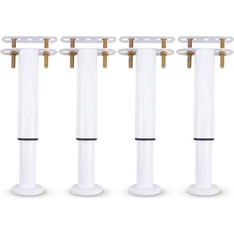 4er-set Verstellbare Metall-bettstützen, Einfahrbar, Sehr Robust, Für Schränke, Sofas, Bettgestelle, Ersatzteile Von 18 Bis 32 Cm (weiß, 4er-set)