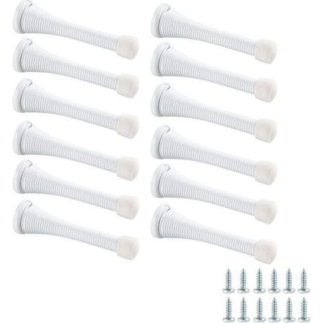 12-teiliges Set, Mit Schrauben, Weiß, Türstopper Mit Federmechanismus, Manueller Türstopper Zum Einklemmschutz Für Die Obere Tür, Kindersicherheit