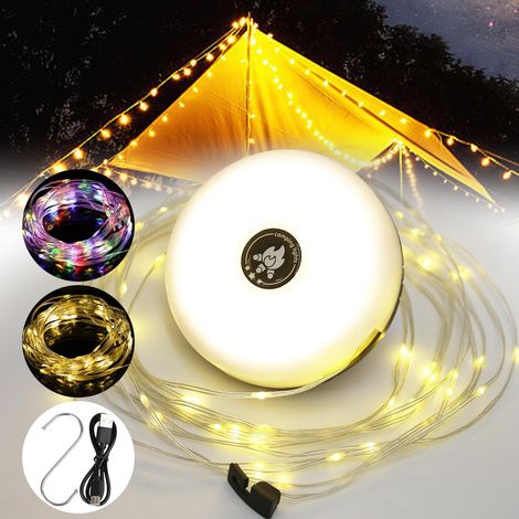 Camping-lichterkette, 10 Meter 3-in-1 Tragbare Outdoor-led-schnur, Usb-aufladbare, Erweiterbare Campingbeleuchtung, 8 Beleuchtungsmodi, Für Camping, Hof Und Wandern