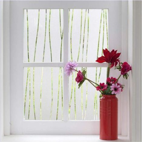30x200cm - Statikfensterfolie - Mattierende Verdunkelungsfolie, Elektrostatisch, Selbstklebend, Dekorative Folie Für Küche, Schlafzimmer, Badezimmerfenster - Unregelmäßige Streifen (1 Stück)