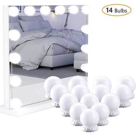 Lumière De Miroir Make-up-spiegel-kit Mit 14 Glühbirnen, Dimmbarer Hollywood-led-spiegel, 3 Farben Und 10 Helligkeitsstufen