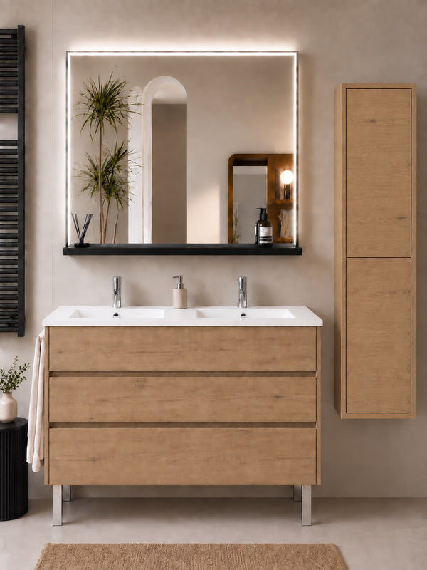 Badmöbel Mit Waschbecken Origenbath Imperia Ohne Spiegel 120x45 Cm Doppelwaschbecken Estepa Mit Säule