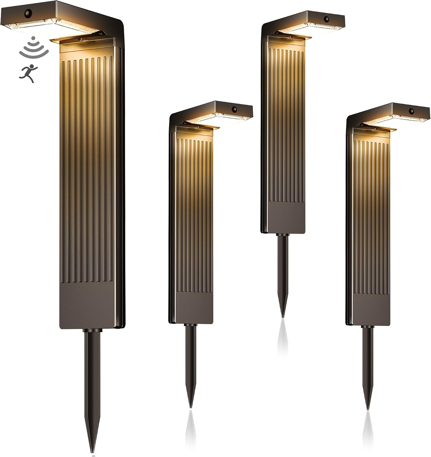 Set Mit 4 Solar-außenleuchten Mit Bewegungsmelder