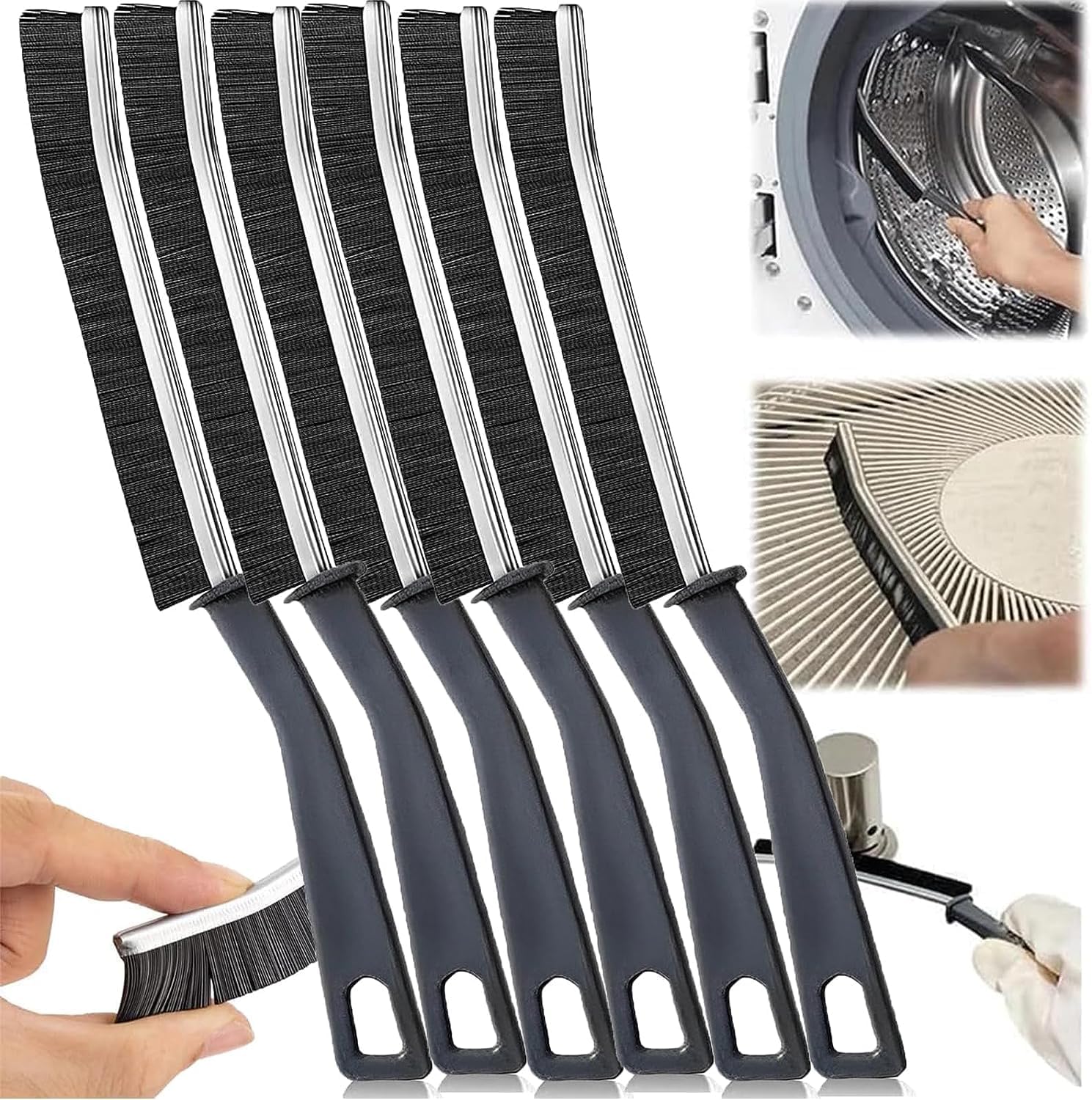 6-teiliges Reinigungsbürsten-set Für Fliesenfugen, Toiletten Und Fensterrillen Steife Borsten Geeignet Für Badezimmer Und Küchen.