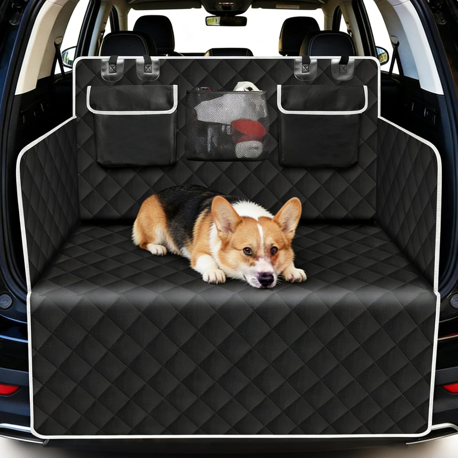 Kofferraumschutz Für Hunde Mit 3 Großen Taschen, 103 X 180 Cm, Rücksitzschutz Für Hunde, Universell, Rutschfest Und Wasserdicht Für Alle Modelle