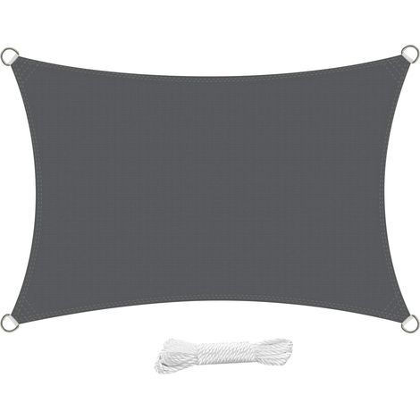 Rechteckiges Sonnensegel 4 X 6 Meter, Atmungsaktives Hdpe-sonnensegel, Uv-beständig, 6 X 4 M Für Garten, Terrasse, Patio, Anthrazit