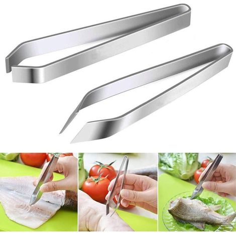 Fischgrätenzange, Professionelle Fischzange, Fischgrätenentferner Aus Edelstahl, Set Mit Zwei Fischzangen, Flache Fischzange, Kochzange, Gebogene Zange, Flache Zange