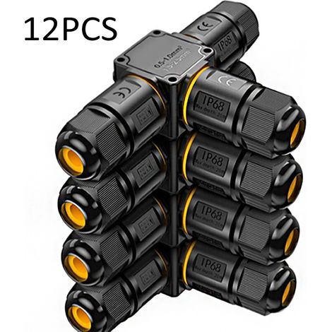 12 Stück Ip68 Wasserdichte Kabelverbinder – 3-wege-anschlussdose Mit 3-adrigem Wasserdichtem Stecker – Gartenanschluss – 6–11 Mm Kabelverzweigung – Wasserdichtes Außengehäuse