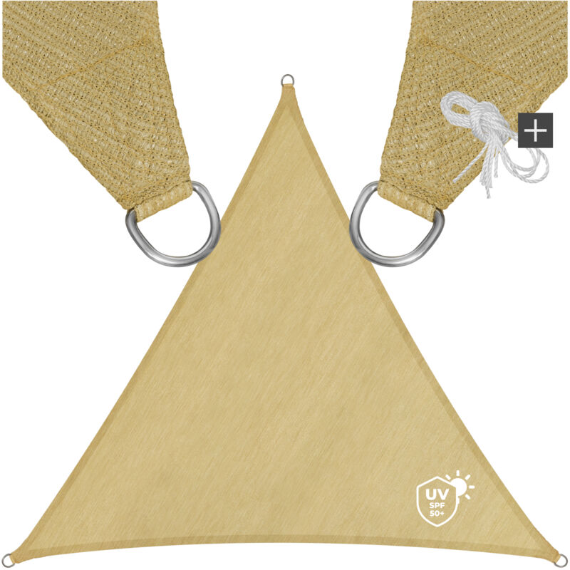 Dreieckiges Sonnensegel Mit Uv-schutz 50+, Beige