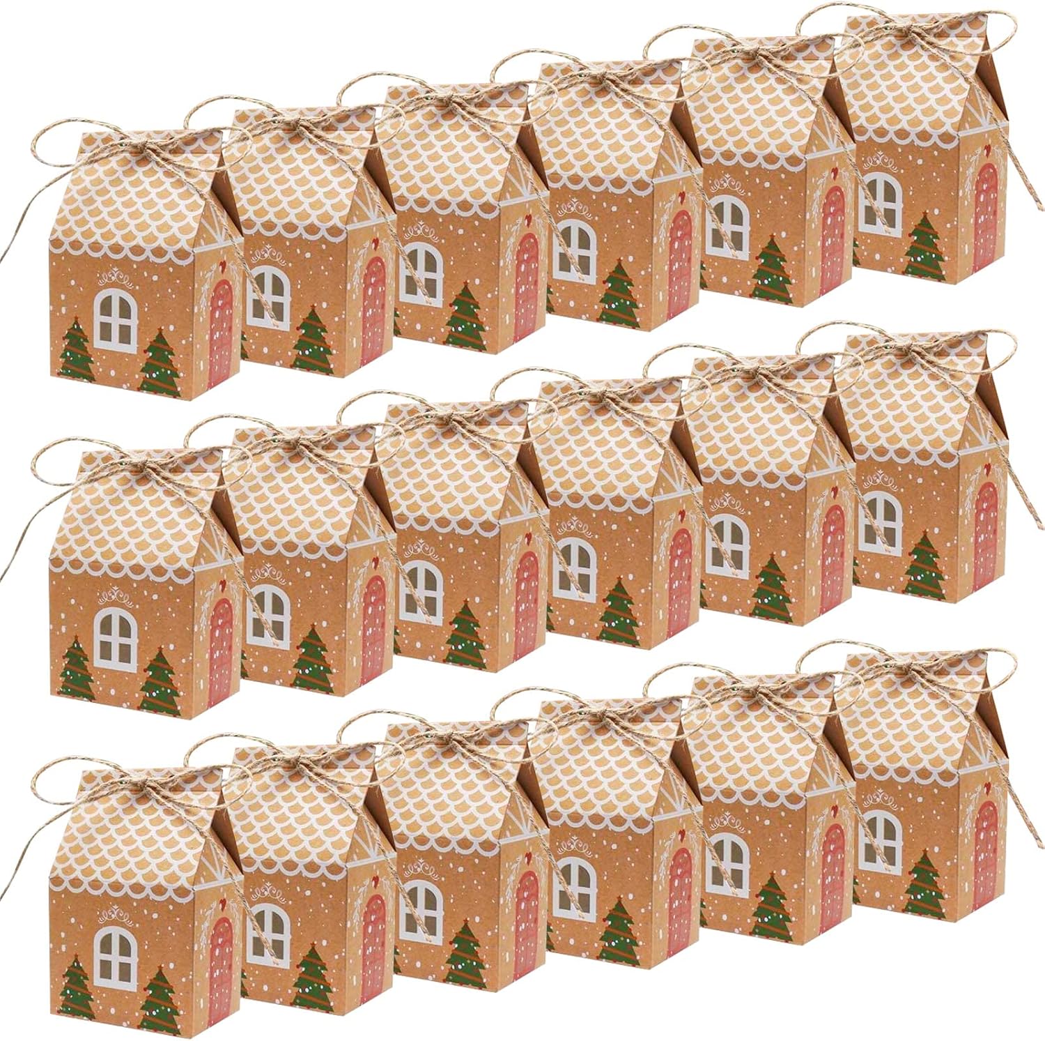 50 Weihnachtsgeschenkboxen, Geschenkboxen Aus Kraftpapier, Kleine Geschenkboxen Zum Verpacken Von Süßigkeiten, Pralinen, Keksen, Desserts, Lebensmitteln (7 X 5 X 10,5 Cm)
