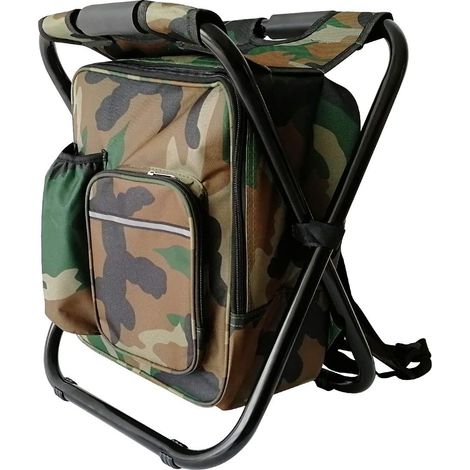 Faltbarer Campingstuhl Mit Rucksack, Ultraleicht Und Wasserdicht Für Camping, Picknicks, Jagd (tarnmuster)