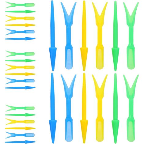 Set Mit 15 Gartengeräten Aus Kunststoff: Pflanzkelle Zum Umpflanzen, Mini-mehrzweck-grabwerkzeug, Farbenfrohes Anzuchtset Für Sukkulenten Und Kräuter
