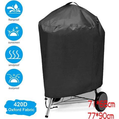 Runde Grillabdeckung – Edelstahl 420d, Silberfarben – Regen-, Staub- Und Sonnenbeständig – 105 X 49 X 102 Cm – 1 Stück