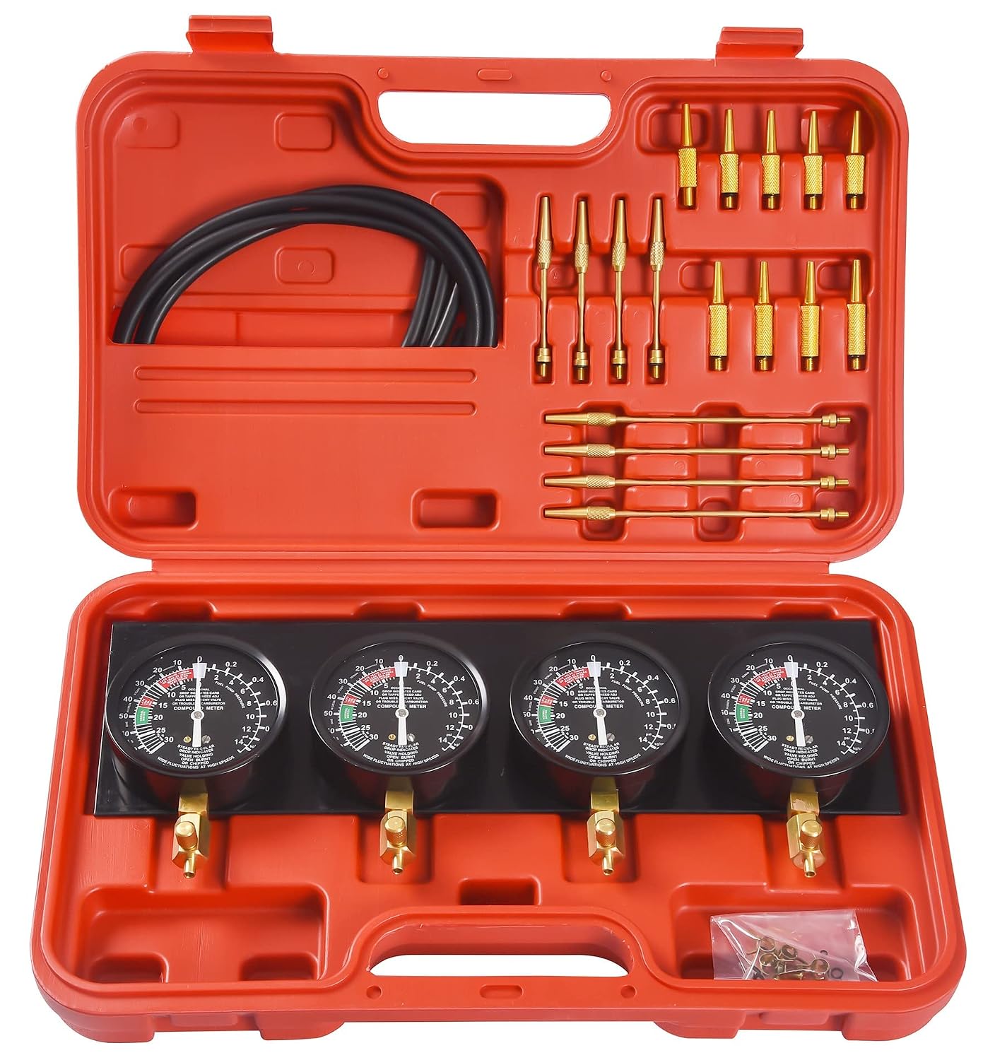 4-teiliges Vergaser-synchronisations-vakuummeter-set, Werkzeugsatz Zur Einstellung Des Vergaser-synchronisators Für Motorrad Und Auto, Kraftstoff-vakuum-synchronisationsset