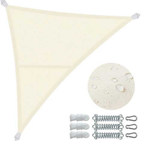 Wasserdichtes, Dreieckiges Sonnensegel 3x3x3 M – 160 G/m² Polyester – 95 % Uv-schutz – Inkl. Montageset – Aufbewahrungstasche
