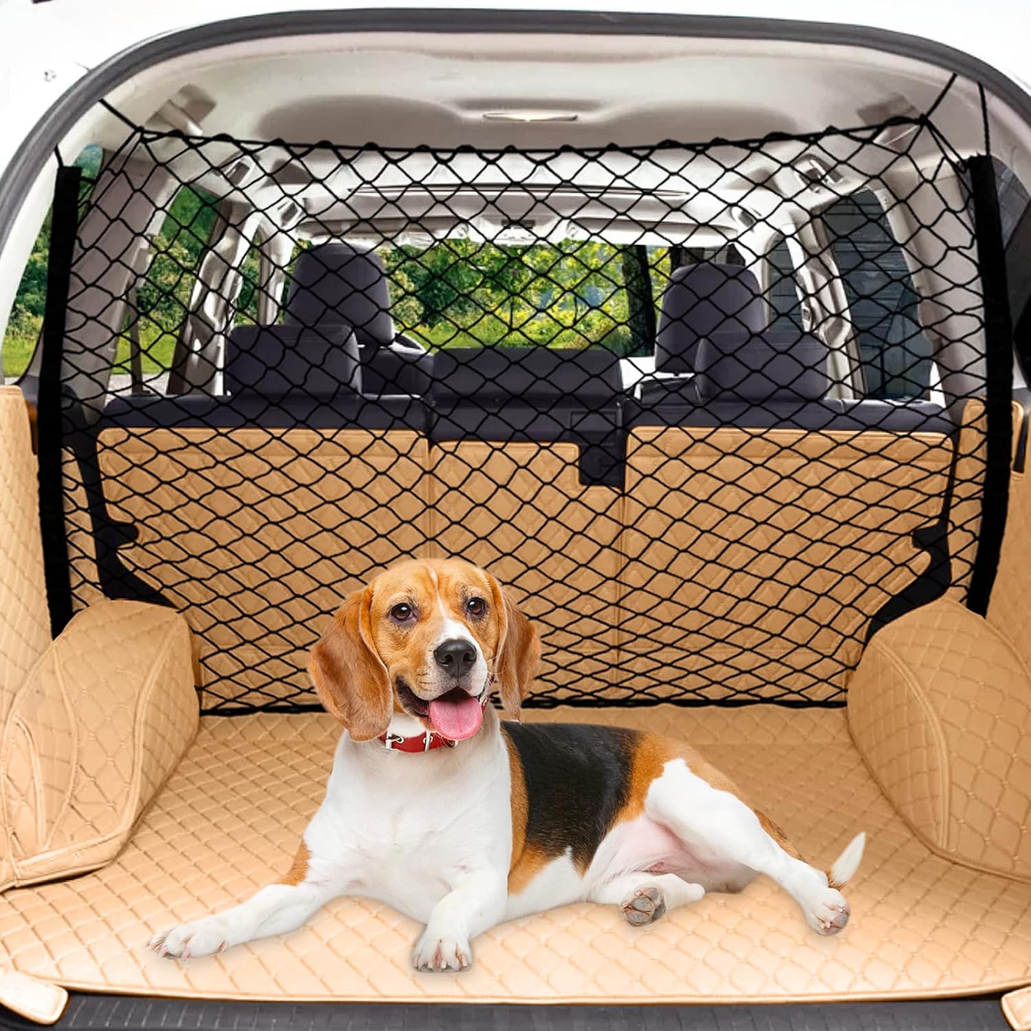 120x70cm Hunde-autogitter, Hunde-kofferraumgitter, Hunde-trennnetz, Rücksitz-trennwand Für Lkws, Suvs Und Limousinen