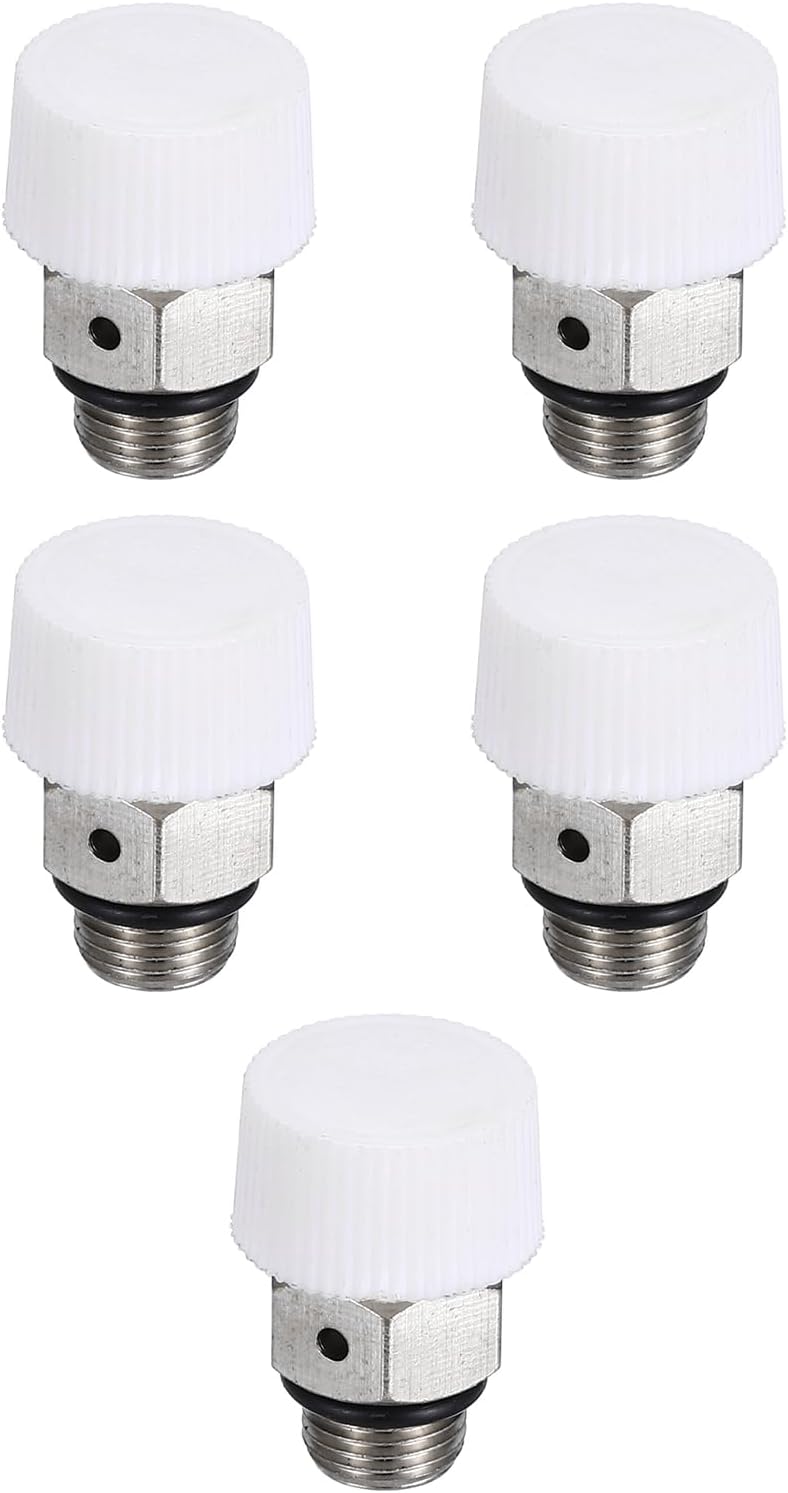 Manuelles Entlüftungsgerät, 1/8" Bsp-außengewinde, Weiß/silber, 5 Stück