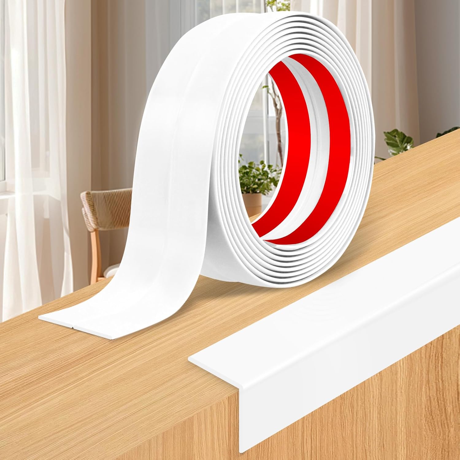 Pvc-eckprofil, Selbstklebende Wandleiste, Flexibles Profil Für Fliesen- Und Deckenkanten (glänzend Weiß, 4 Cm X 3 M)