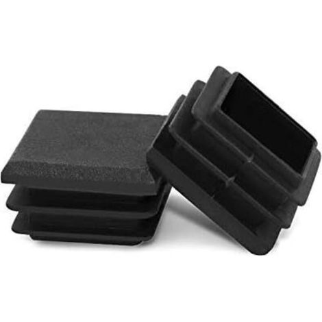 20 Stück 25 X 25 Mm Schlitzendkappen Für Vierkantrohre, Schwarze Quadratische Kunststoffendkappen Für Rohre, Polyethylen-kunststoff, Endkappen