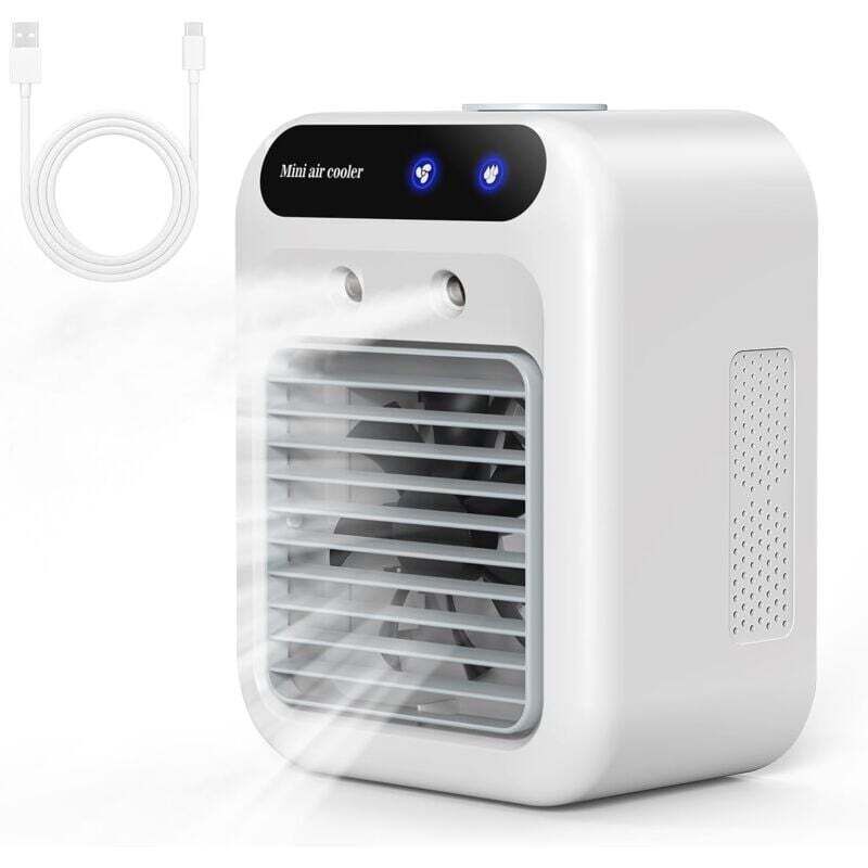 Mini-tragbarer 3-in-1-luftkühler, Verdunstungsklimaanlage Mit Wiederaufladbarem Nebelventilator Und Wassertank Für Zuhause, Büro, Camping Und Outdoor-aktivitäten