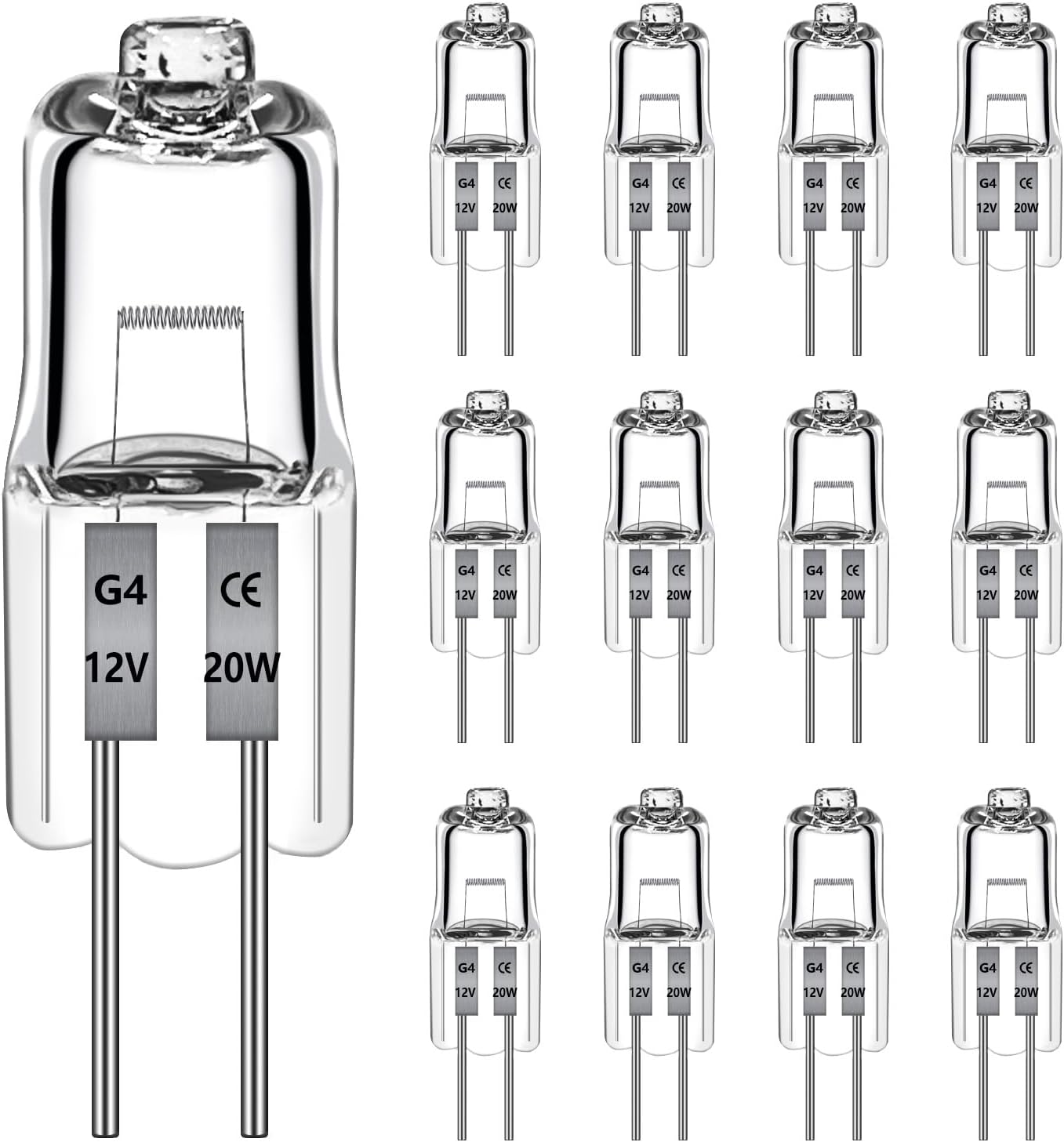 24 Stück G4-halogenlampen 12v 20w 470lm, Dimmbar 2700k Warmweiß, G4-halogen Für Dunstabzugshauben, Küchen, Wohnzimmer, Schlafzimmer, Schrankbeleuchtung Usw.