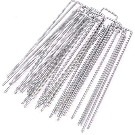 Verzinkte Stahl-befestigungspfähle – U-förmige Bodenanker Für Unkrautvlies – 150 X 25 Mm, Ø 3 Mm, 100 Stück – Rostbeständig