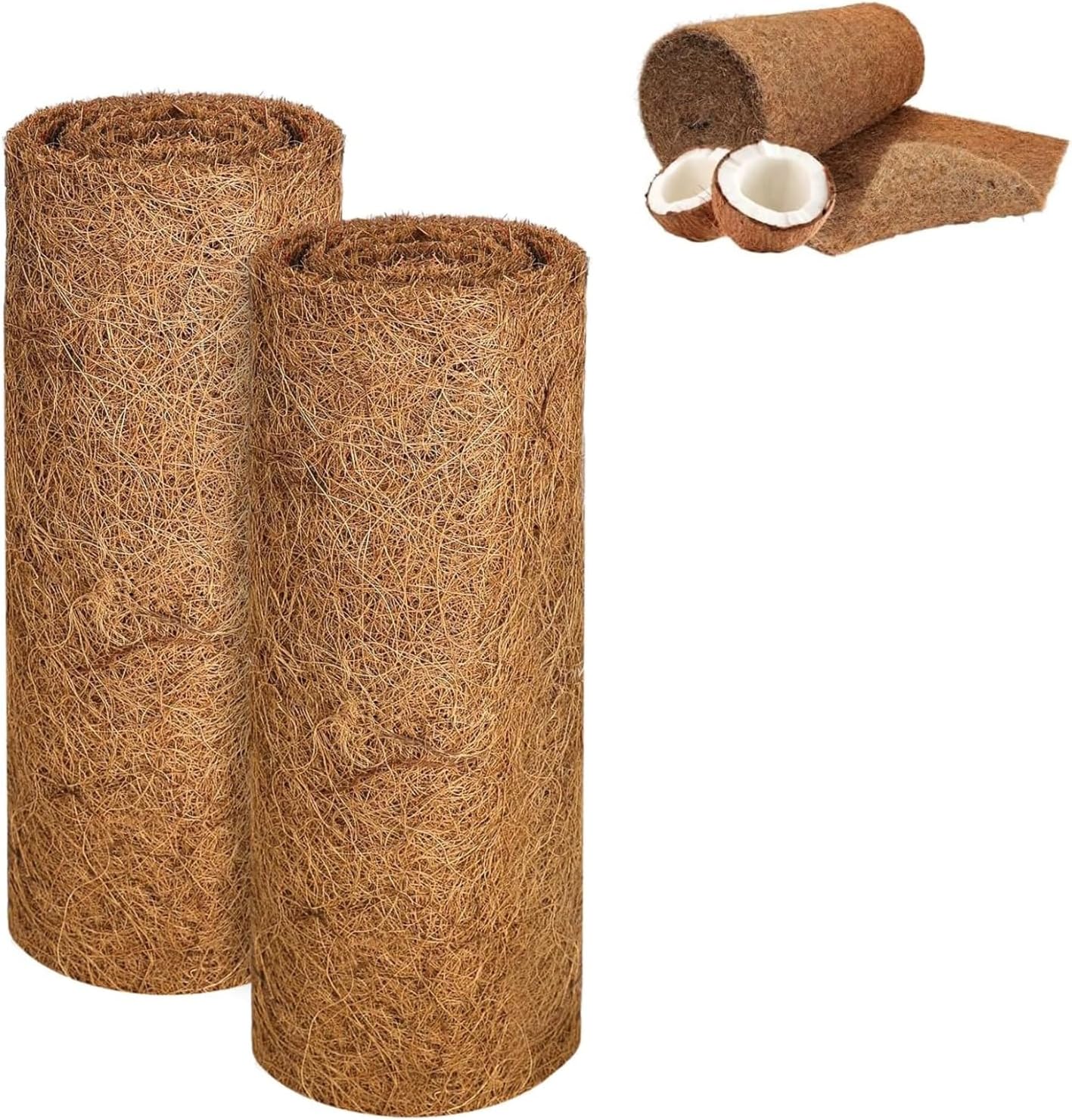 Set Mit 2 Pflanzmatten Aus Kokosfaser – 100 X 30 Cm – 100 % Natürliche Kokosfaser – Winterschutz Für Pflanzen – Kokosmatte Für Topfpflanzen, Stoffmatte, Pflanzgefäß, Balkonkasten