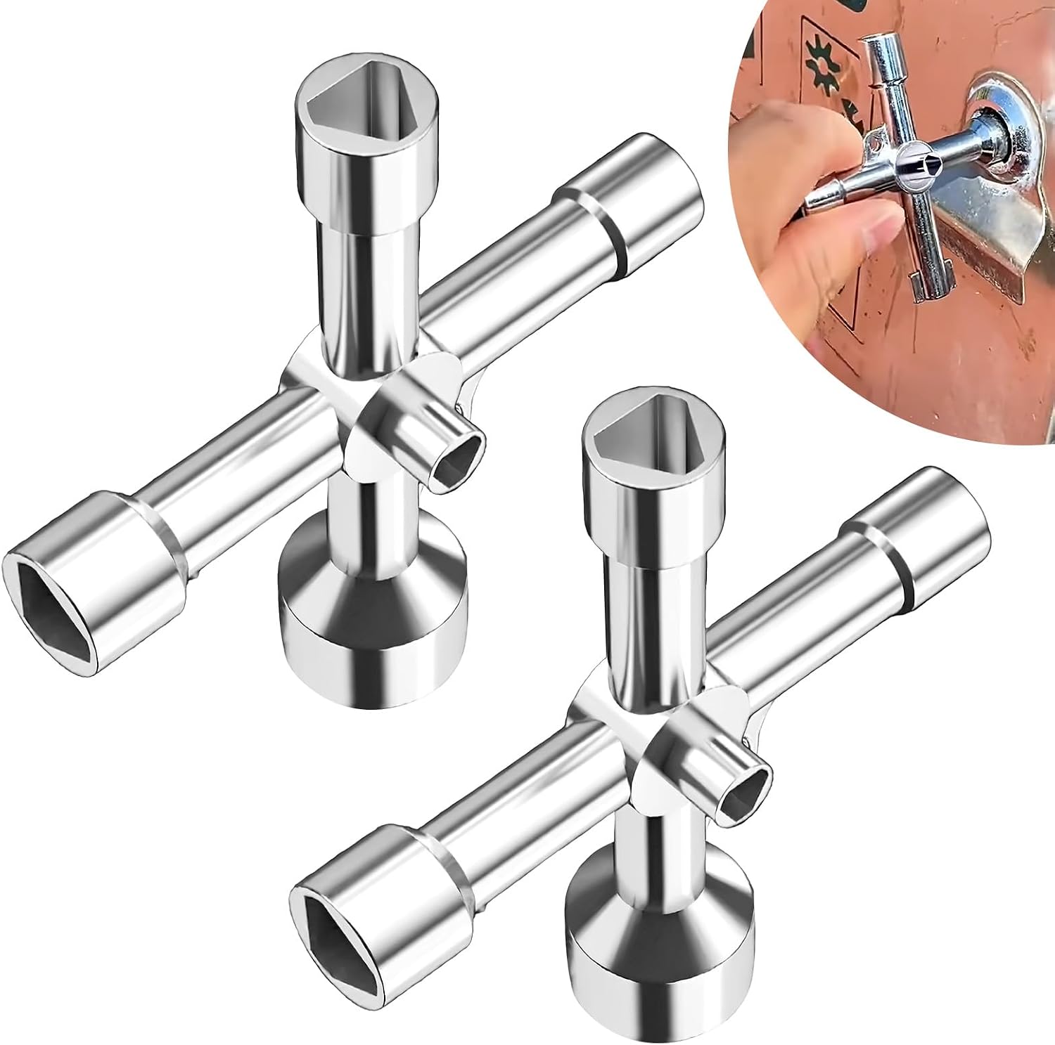 4-teiliger Dreikantschlüsselsatz, 4-fach, 5 Größen, Innendurchmesser 5 Mm/8 Mm/9 Mm/10 Mm/13 Mm, Universalschlüssel Für Elektro-, Gas-, Wasser-, Zähler- Und Verteilerkästen