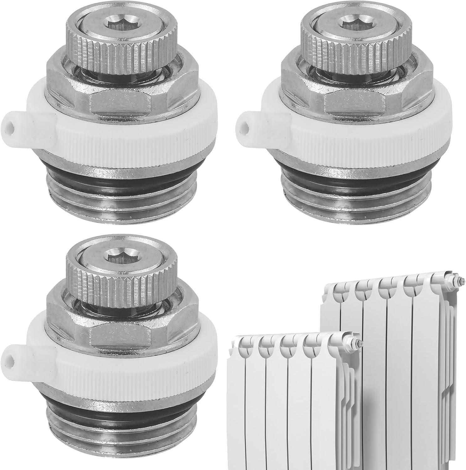 Set Mit 3 Automatischen Entlüftungsventilen Mit 1/2"-heizkörperentlüftungsventil Für Selbstentlüftende Messingheizkörper