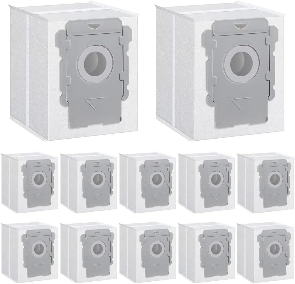 Packung Mit 12 Staubsaugerbeuteln, Ersatzbeutel Für Das Irobot Roomba I7 Zubehörset, Für Irobot Roomba I7/i7+/i3/i3+/i4/i4+/i6/i6+/i8/i8+/s9/s9+/j7/j7 (i7 Off-white)