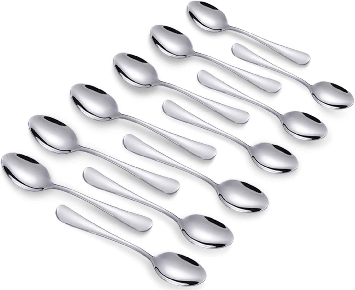 12-teiliges Kaffeelöffel-set, 10,4 Cm, Edelstahl Sus304 Hochglanzpoliert, Glatte Kanten, Spülmaschinenfest, Für Tee, Dessert, Cappuccino Und Espresso