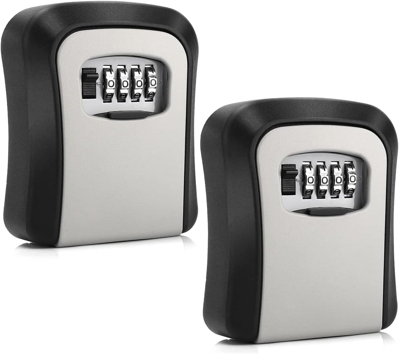 Croing Set Aus 2 Wandmontierten Schlüsselsafes Mit Zahlenschloss, 4-stelliger Code, Schwarz Und Grau