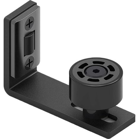 Verstellbare Schiebetür-bodenschiene – Wandmontage – Doppelte Bodenschiene Mit Schwarzen Rollen – Robuster Stahl Mit Nylonrädern – Für Türen Mit Einer Stärke Von 23–50 Mm – 93 X 30 X 60 Mm – 1 Stück