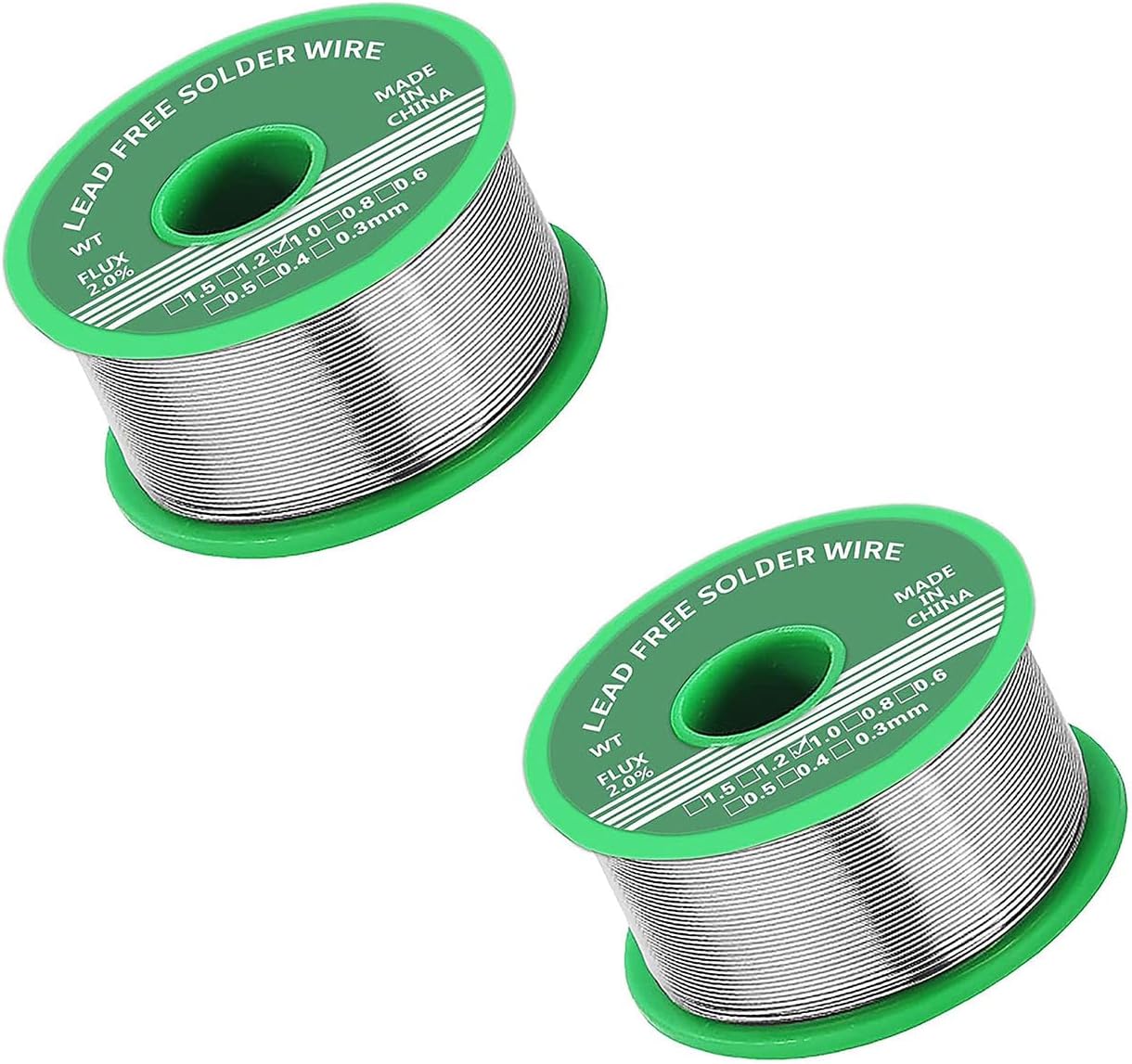 Packung Mit 2 Bleifreien 1,0-mm-lötwiderständen Mit Kolophoniumkern, 20 G, Geeignet Für Die Reparatur Elektronischer Und Elektrischer Bauteile Sowie Für Diy-projekte
