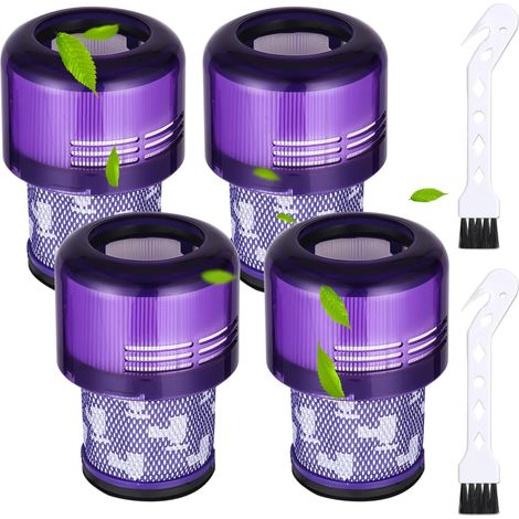 4er-pack Filter Für Dyson Staubsauger V11, Sv14, V15 Und Sv22, Hepa-filter Für Dyson V12, Waschbarer Ersatzfilter Für Dyson V12 Slim Absolute Extra/total Clean/fluffy Mit 1 Bürste, Ersetzt Den