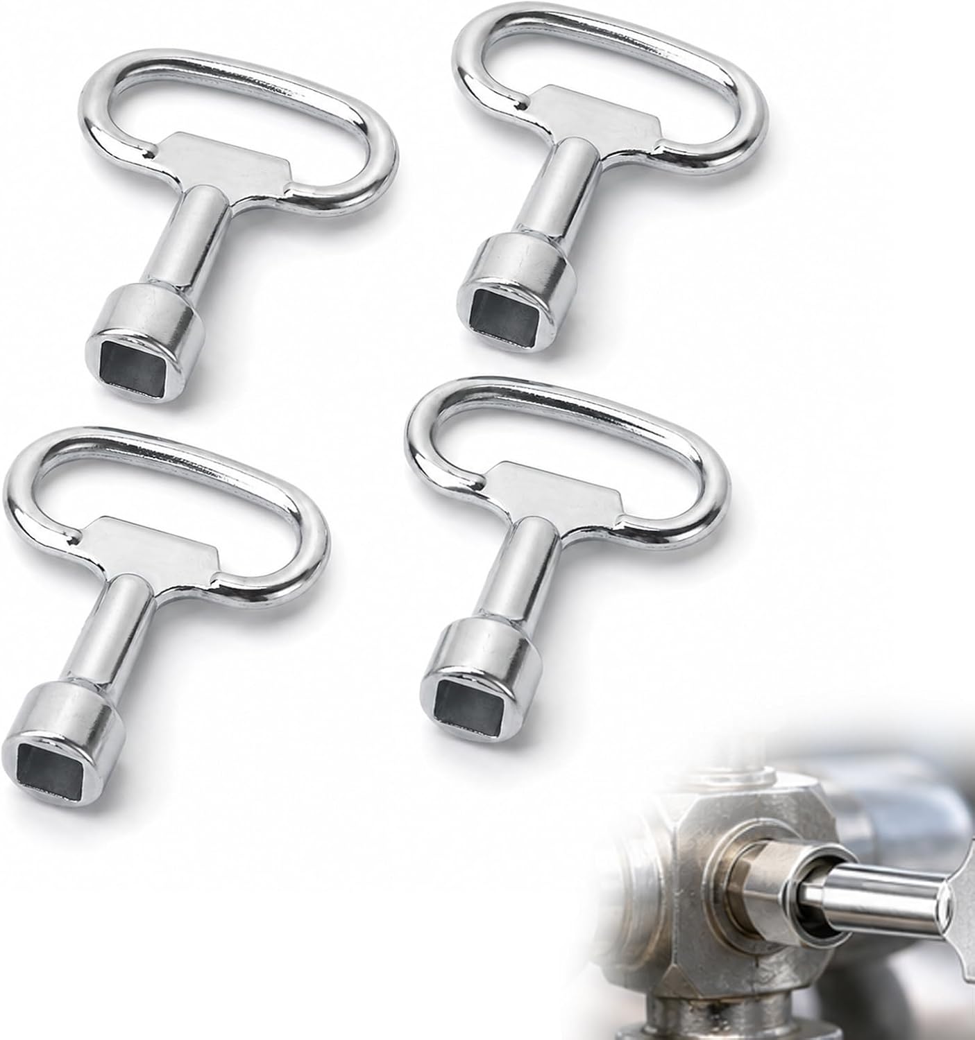 Set Mit 8 Entlüftungsschlüsseln Für Heizkörper, 8 Mm, Sechskantschlüssel Aus Zinklegierung, Innenvierkantschlüssel Für Ventile, Universalvierkantschlüssel Für Außenventile, Entlüftungsschlüssel