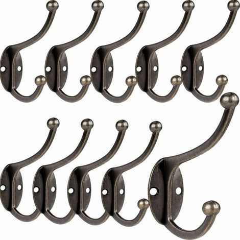 Vintage-wandhaken Und -stifte Aus Metall, Antikbronze-finish, Für Badezimmer, Küche, Schlafzimmer Oder Eingangsbereich (10er-set).
