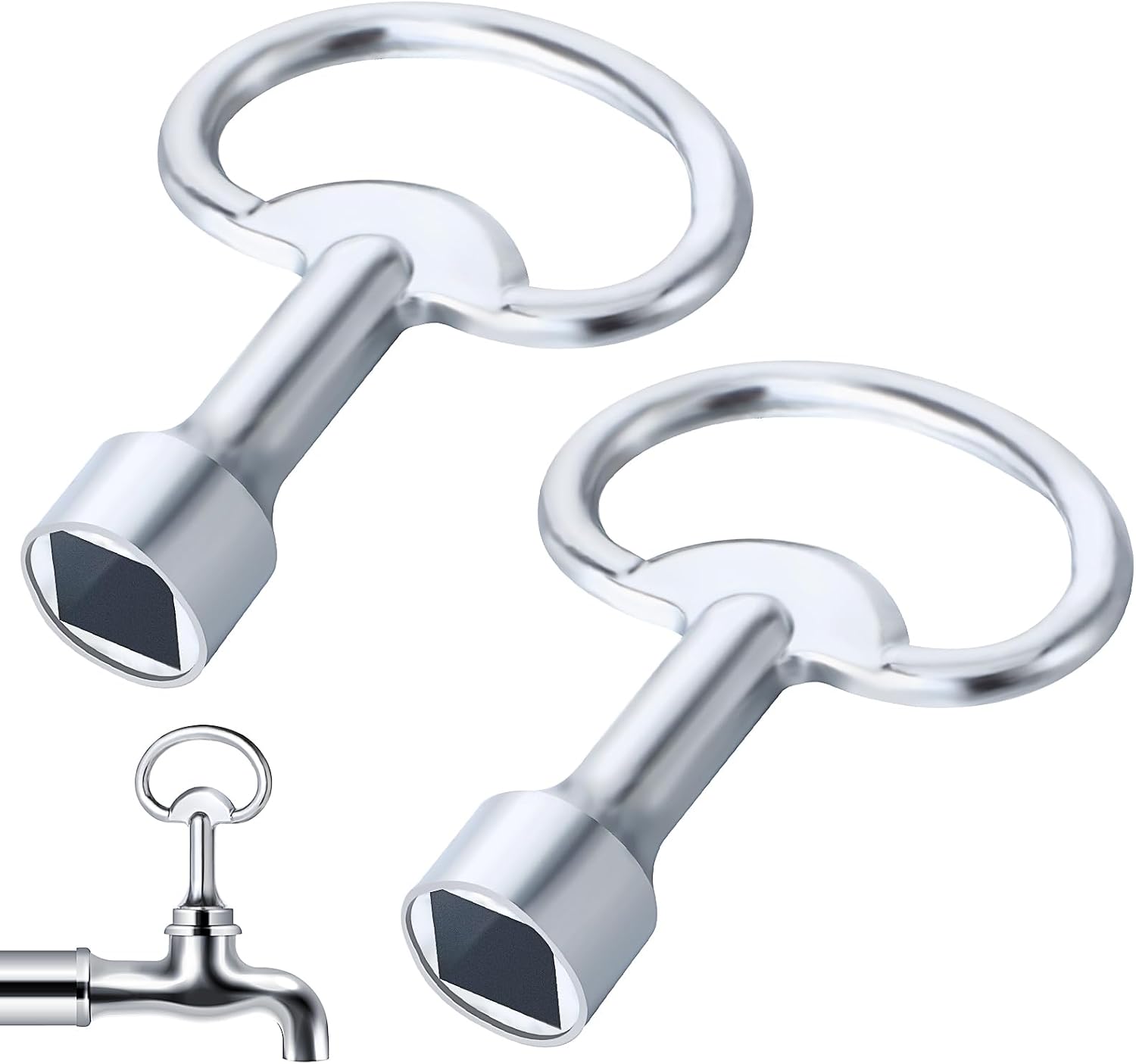 Satz Mit 6 Universellen Dreieckigen Metall-steckschlüsseln, 8 Mm, Für Heizkörper, Mülltonnen, Aufzüge, Elektrokästen, Gas-, Wasser- Und Stromzähler.