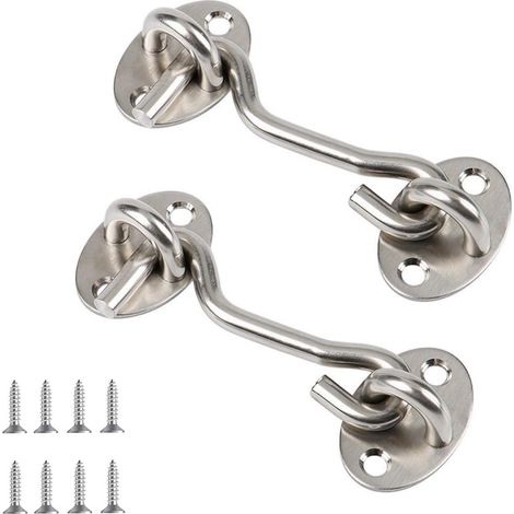Set Mit 2 Windhaken – 7,6 Cm – Windhaken – Türscharnier – Türriegel – Scharnier – Scheunentorhaken – Klettverschluss – Kletthaken Für Gartenhäuser