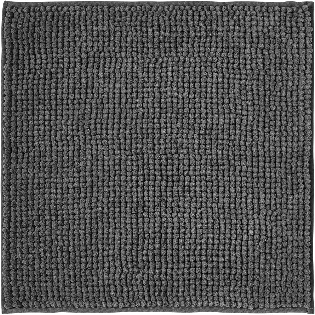 Decomira Rutschfeste Chenille-badematte Super Saugfähig Und Maschinenwaschbar Für Bad, Dusche, Badewanne Oder Als Wc-vorleger Dunkelgrau – 45 X 45 Cm