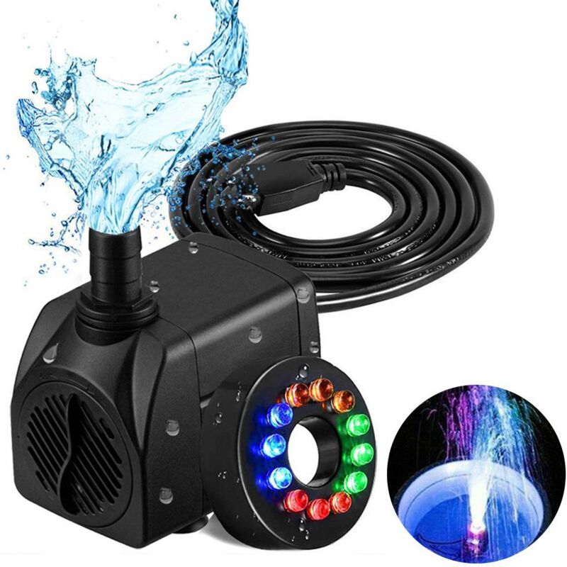 16w Led-tauchpumpe Für Springbrunnen, Leise Und Mit Integrierter Beleuchtung Ausgestattet, Ideal Für Aquarien, Schwimmbäder Und Gärten.