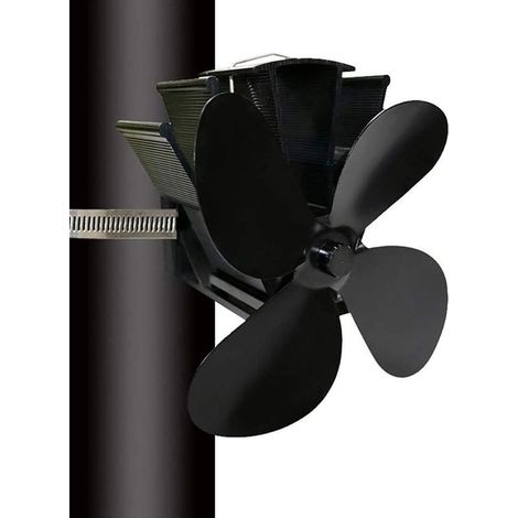 Geräuschloser, Magnetfreier Kaminventilator Mit 4 Thermodynamischen Flügeln Für Holzöfen, Wandmontierter Wärmeverteiler, Energieeffiziente Hausheizung, Keine Batterien Oder Motor Erforderlich.