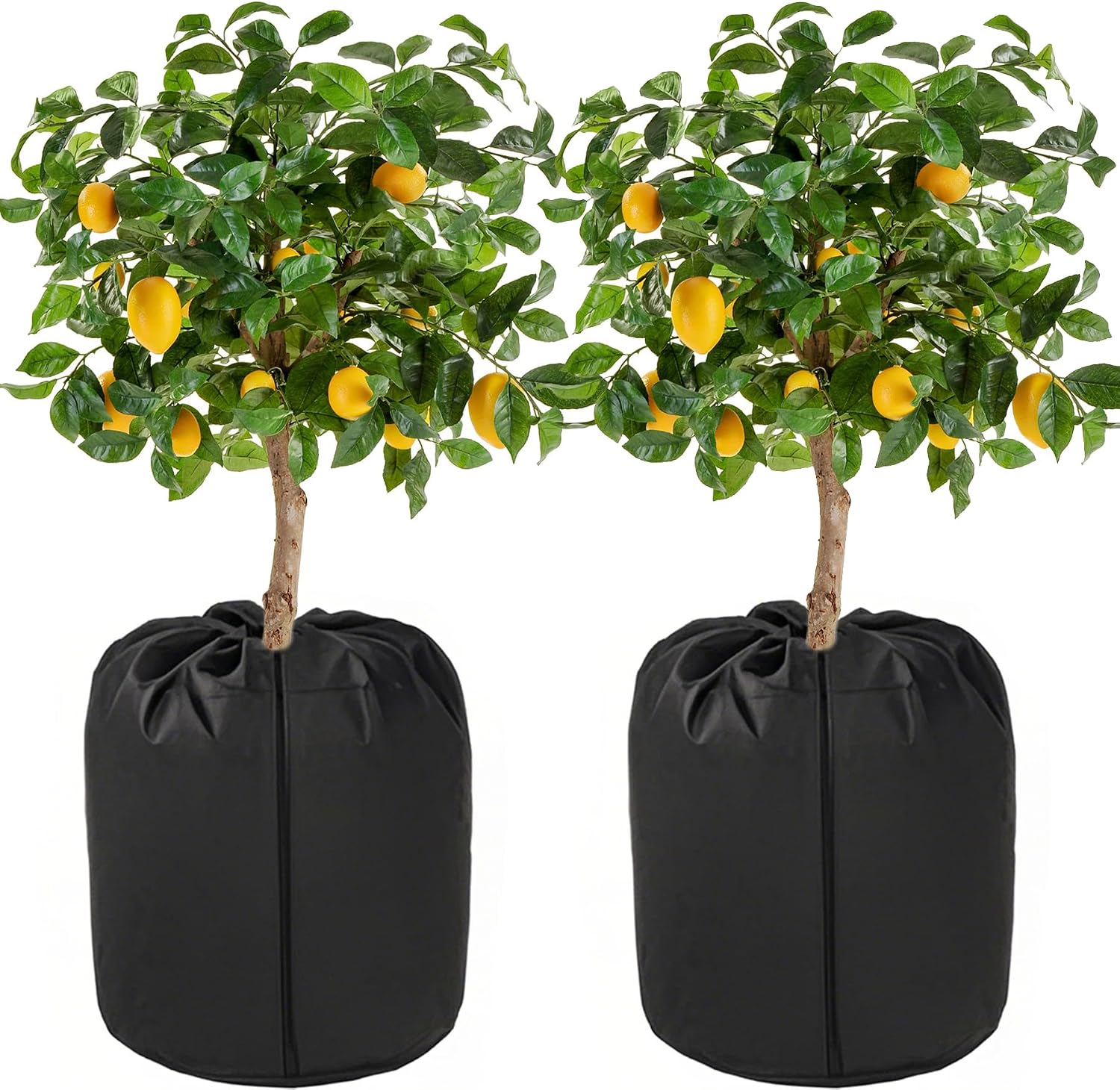 Set Mit 2 Thermoschutzhüllen Für Pflanzen, Topfschutzhüllen, Winter, 40 X 35 Cm, Winterschutz Mit Kordelzug, Winterpflanzenschutz Mit