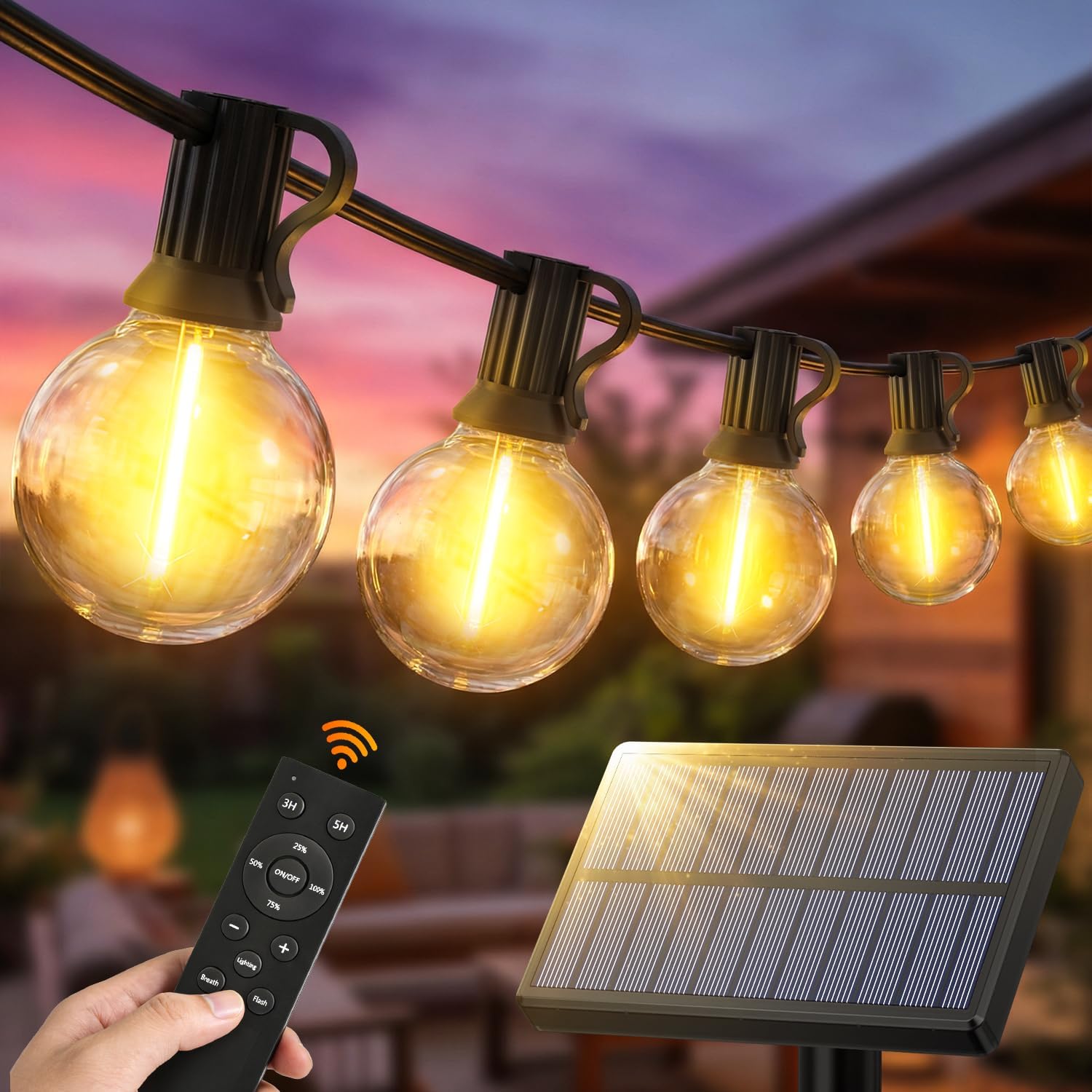 Solarbetriebene Lichterkette Für Den Außenbereich Mit Fernbedienung – 15 M G40-lichterkette
